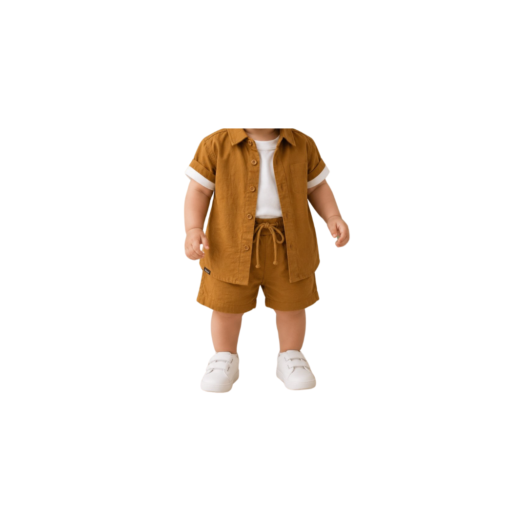 Set de 2 piezas para Niño - Conjunto de Camisa Manga Corta y Short | (2 colores) ✦ Bajo pedido