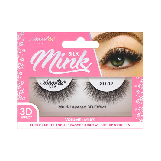 Pestañas de Banda Silk Mink 3D, Hasta 6 Usos - Estilo 12 - AmorUs ✦ Bajo pedido