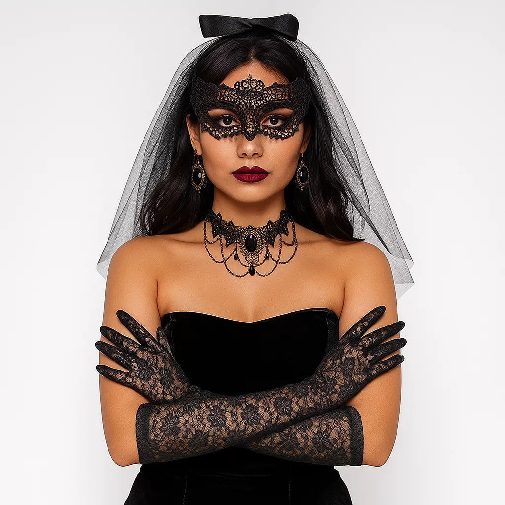 Accesorios Góticos (5 PCZ) – Novia, Vampiro, Enmascarada ✦ Bajo pedido