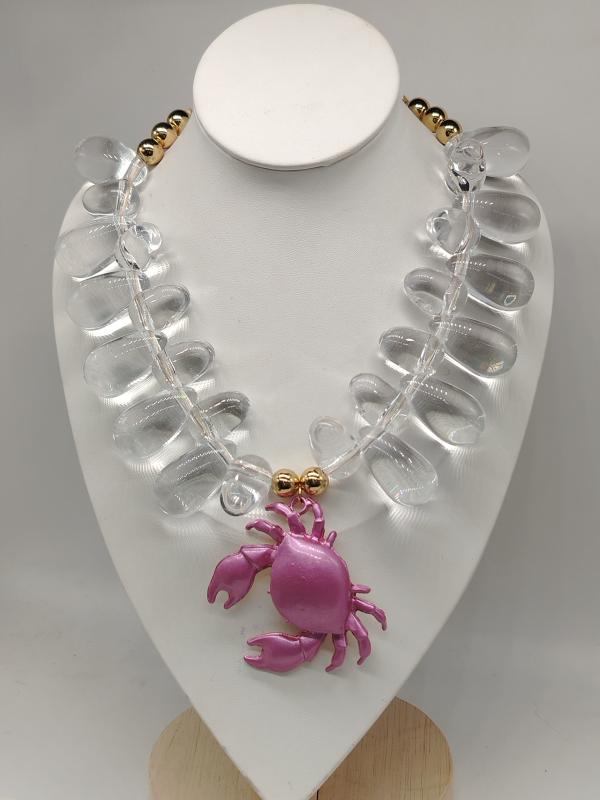 Collar Cangrejo Rosa ✦ Bajo pedido
