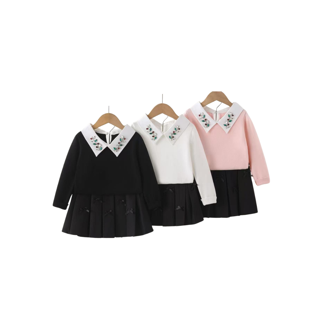 Set de 2 piezas - Conjunto Infantil Elegante para Niña | Set de Blusa y Enagua (3 colores) ✦ Bajo pedido