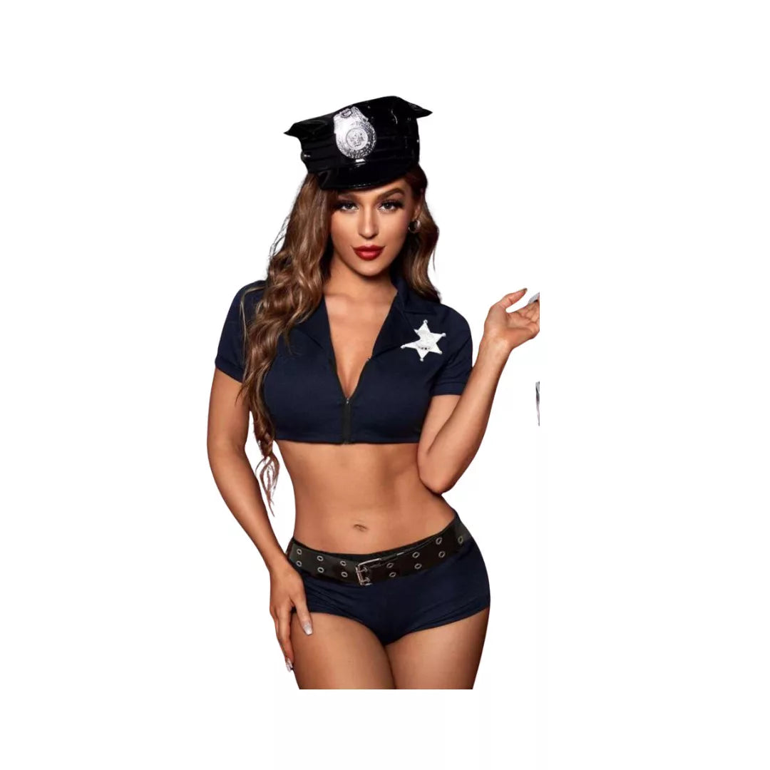 Disfraz Adulto – Policía (Unitalla S/M) - NEGRO ✦ Bajo pedido