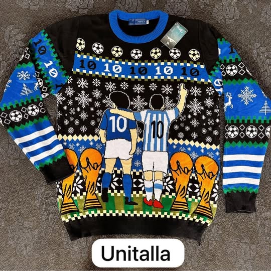 Abrigo Navideño Ugly Sweater Messi Maradona (Unitalla S/M)