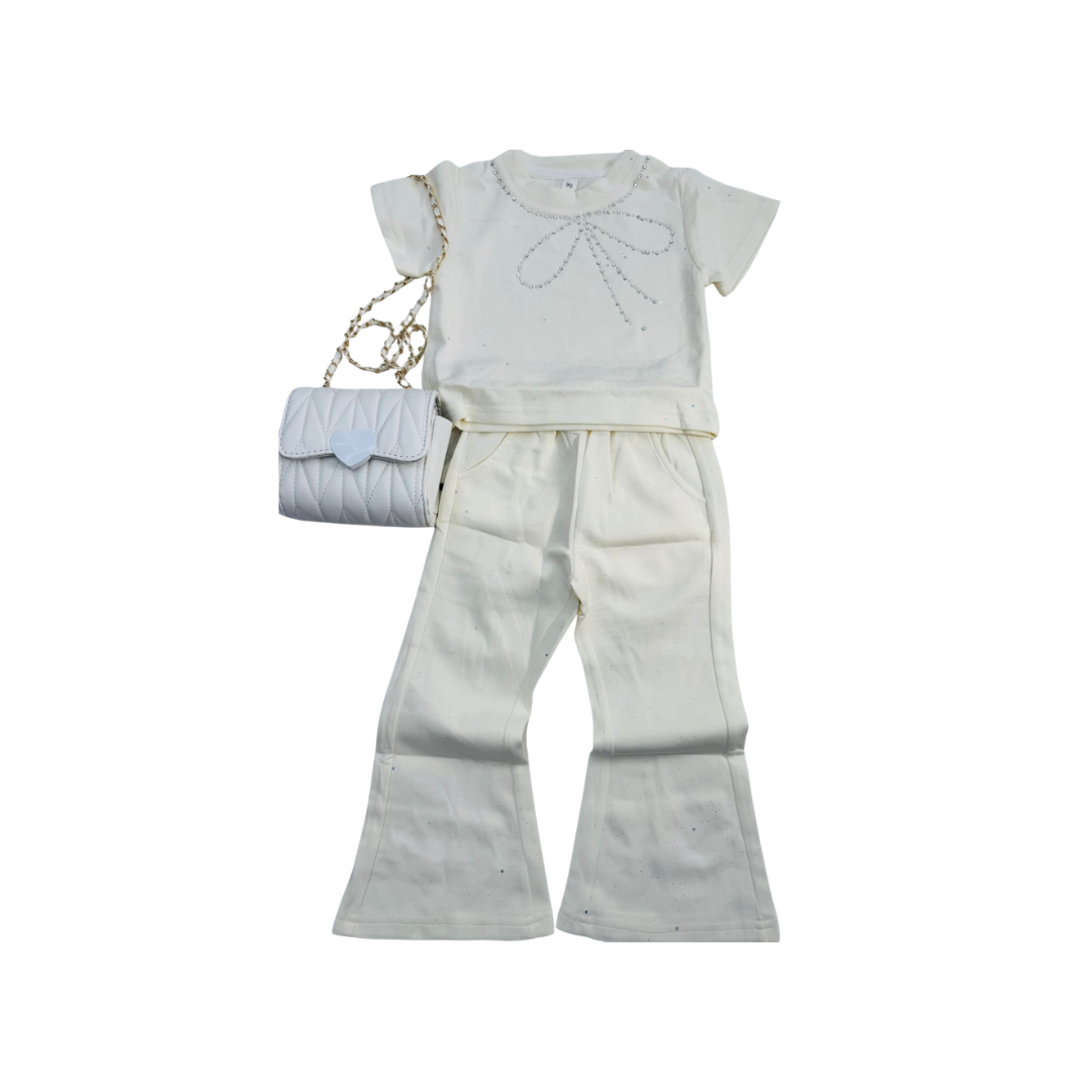 Set de 2 piezas - Conjunto de Blusa con Pantalón Palazzo para Niña | Conjunto Casual (3 colores) ✦ Bajo pedido