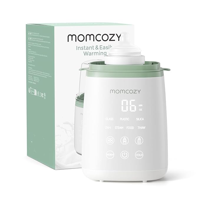 Momcozy Calentador de biberones, calentadores rápidos para todas las botellas con temporizador, control preciso de temperatura y apagado automático, calentador de botellas multifuncional para leche materna