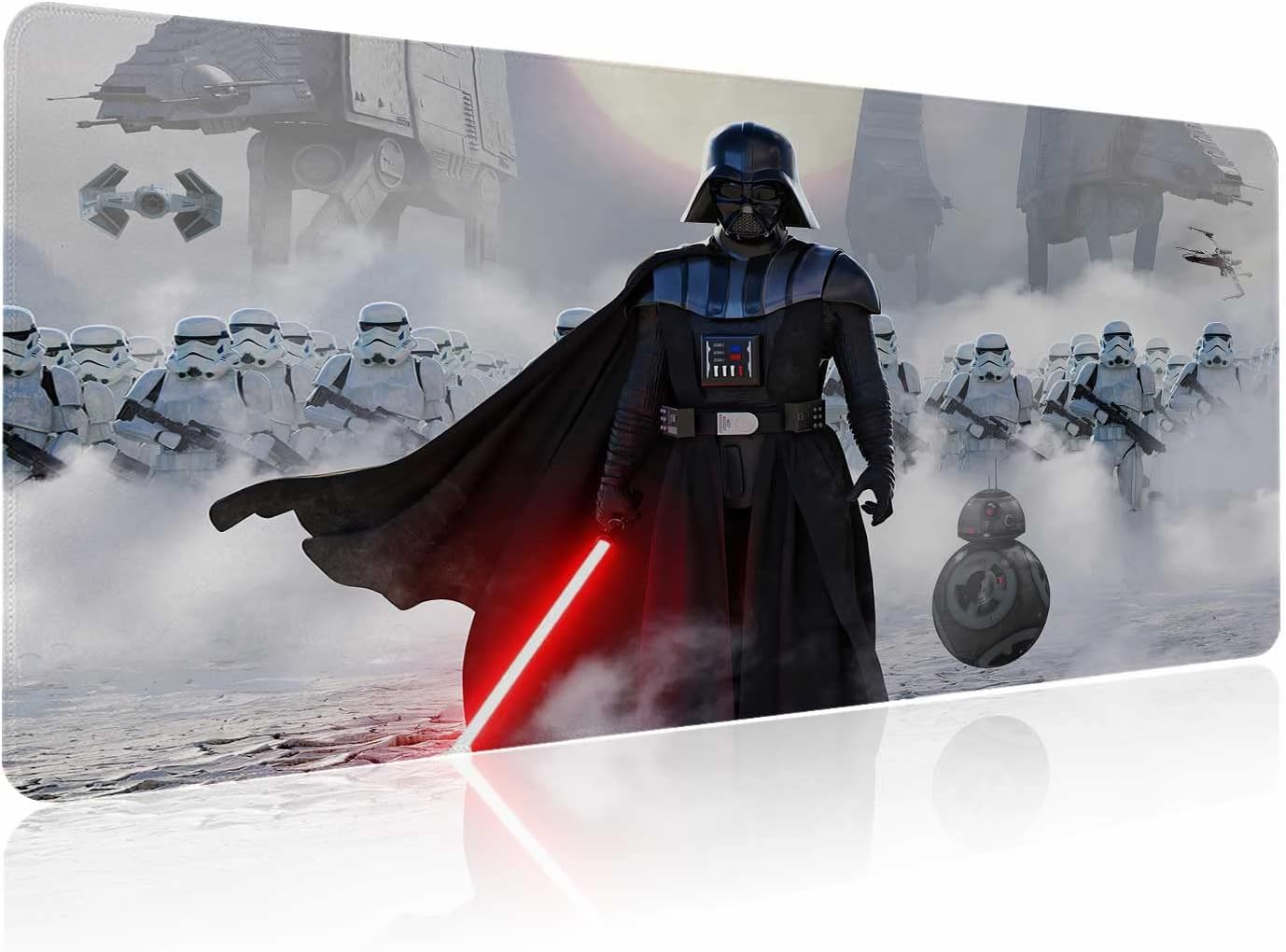 Mouse Pad Gamer XL con Luz RGB, Base Antideslizante - Vader