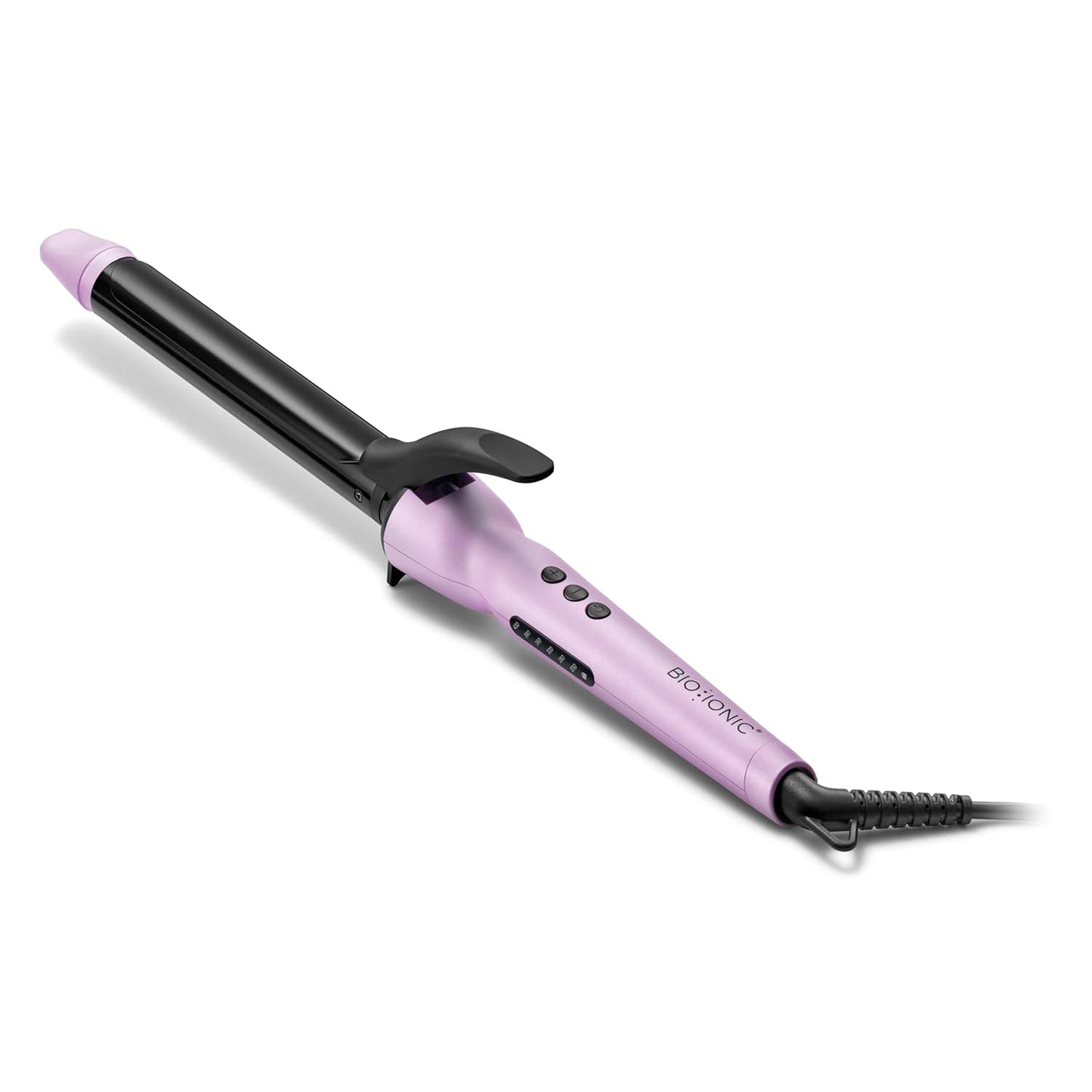 Bio Ionic - Rizador de pelo de barril largo de 1 pulgada con tecnología de calor y humedad y NanoIonic MX, versátil, con configuraciones de calor ajustables (Amatista Suave)