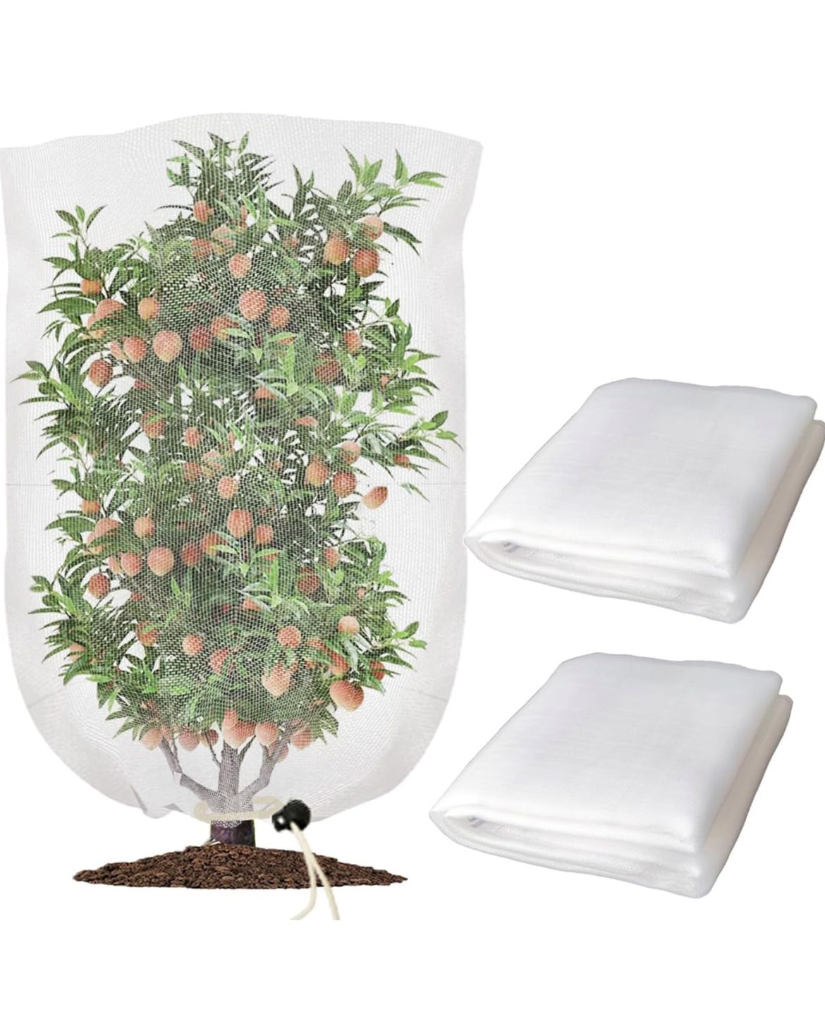 Set 2 bolsas de red de jardín para plantas, cubierta de malla para proteger árboles frutales vegetales de insectos pájaros