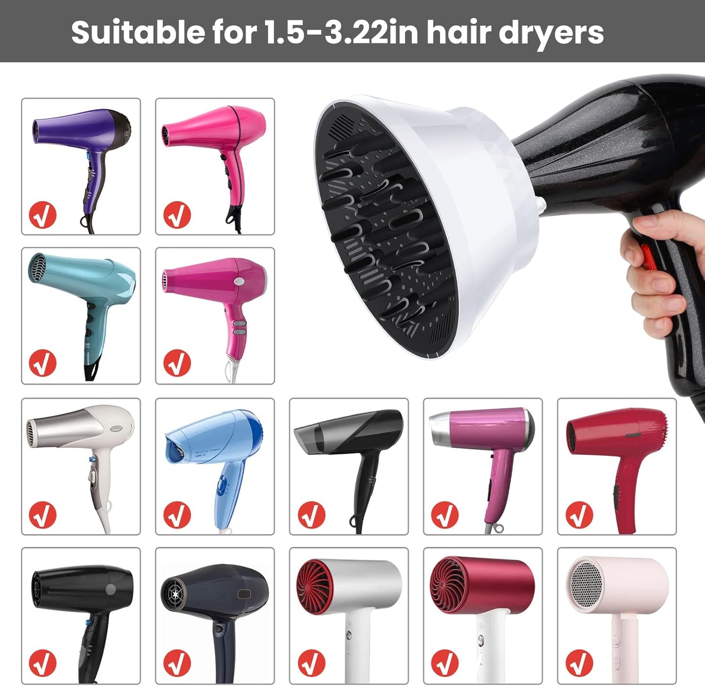 Accesorio Universal para Secadora - Difusor para Secado de Rizos