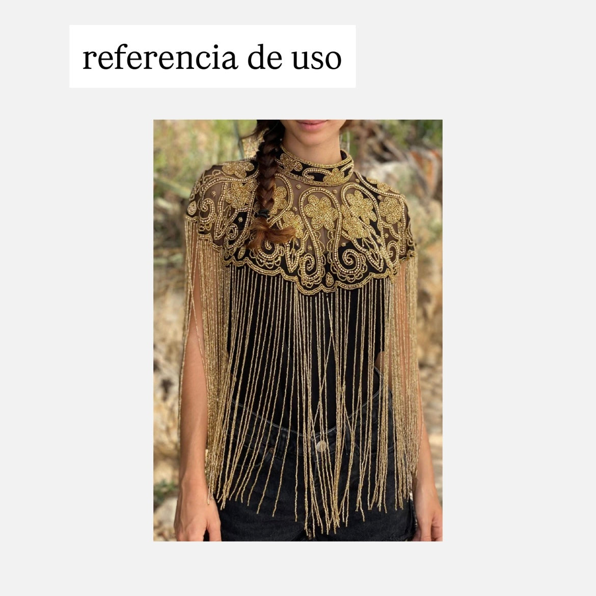 Accesorio Top Artesanal con Abalorios y Flecos – Prenda Statement Importada, Estilo Bohemio Elegante (Unitalla)