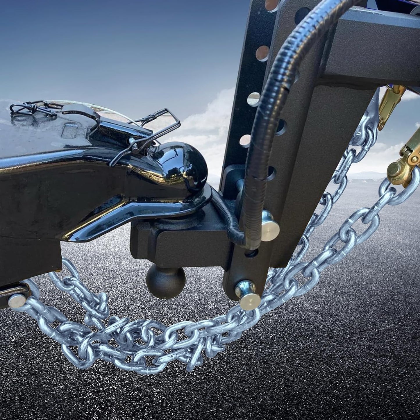Set de 2 Cadenas de Seguridad de Acero 3/16 para Remolque con Ganchos de 27"