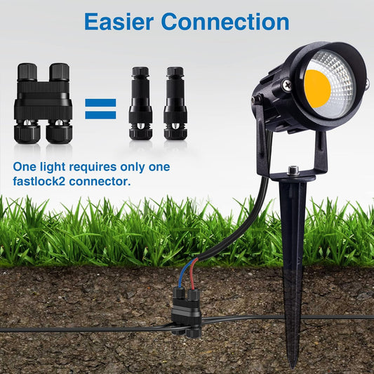 Set de 24 Conectores de Bajo Voltaje, Conector de Cable de Luces de Exteriores