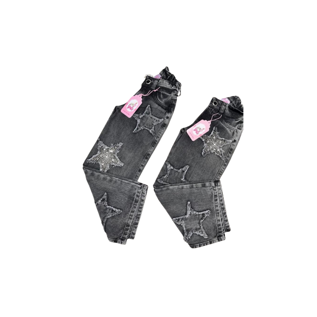 Jeans de mezclilla para Niña con brillitos de estrella | Outfit Infantil (2 colores) ✦ Bajo pedido