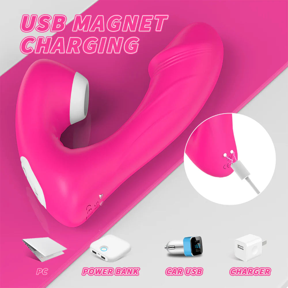 Bipink - Succionador y Vibrador de Clítoris 2 en 1, 9x9 Modos de Estimulación, 100% Impermeable ✦ Bajo pedido