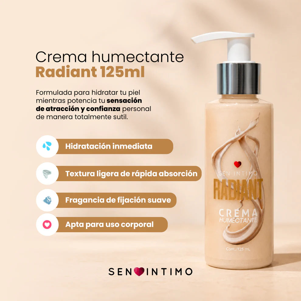Crema Humectante Feromonas Vainilla y Caramelo - Radiant (125ml) ✦ Bajo pedido