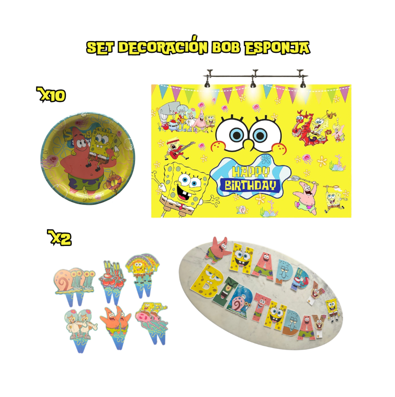 Set de Decoración para Fiesta – Bob Esponja