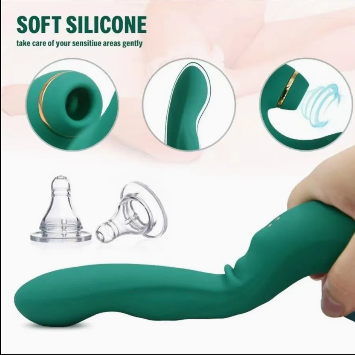 Exotic Pink 4 en 1 - Vibrador de Dildo, Punto G, Mini Lengua y Succionador ✦ Bajo pedido
