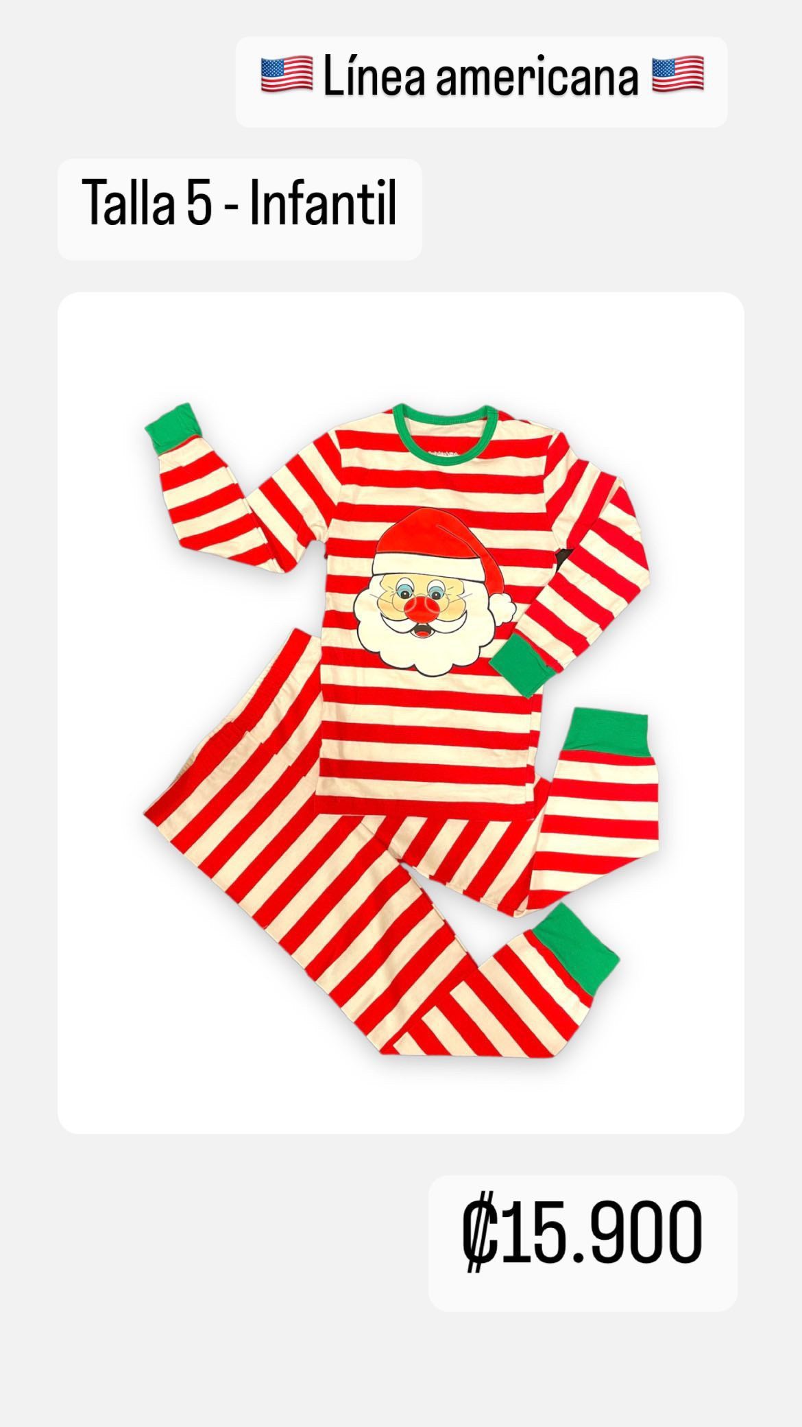 Pijama Navideña Infantil - Talla 5