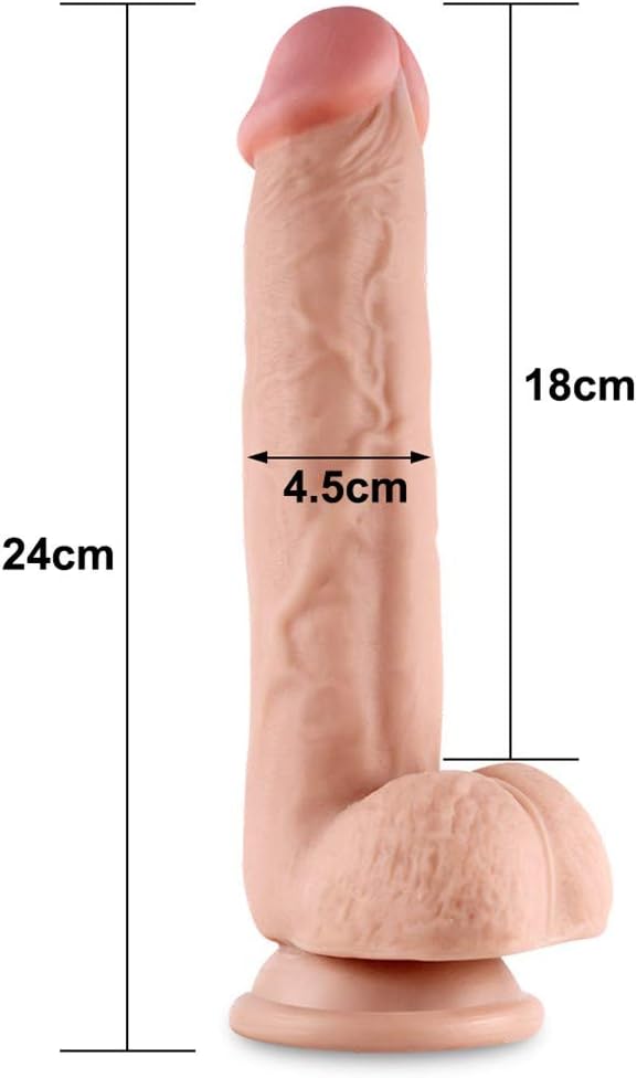 Dildo Inserción 19cm Con Copa Succión Realista Prepucio Deslizable - King ✦ Bajo pedido
