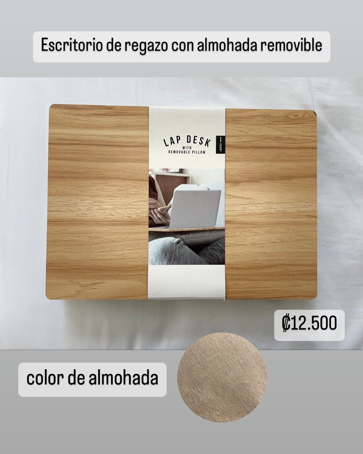 Portalaptop Escritorio de regazo con almohada removible *Mancha removible