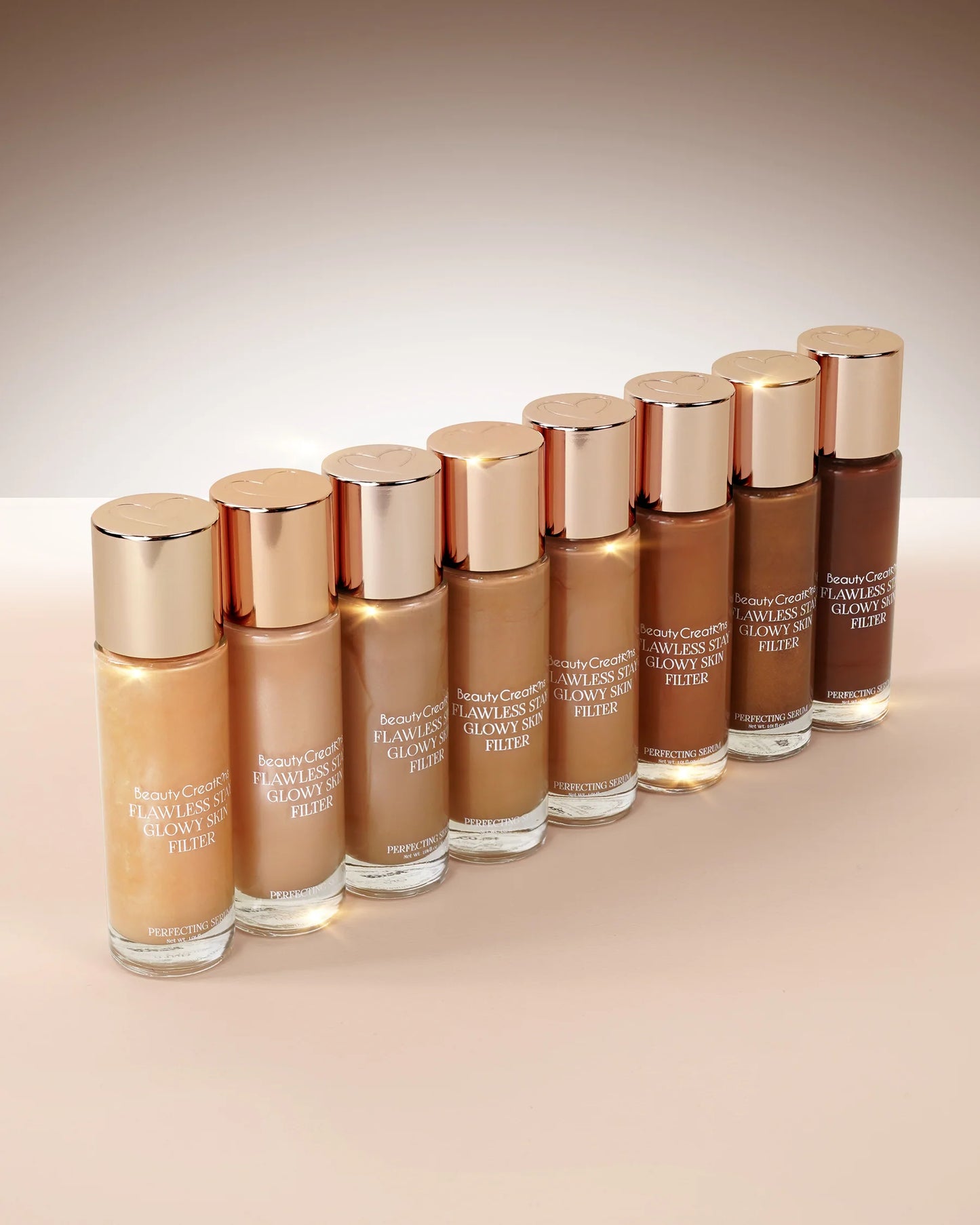 Flawless Stay Glowy Skin Filter Líquido Multiusos con Ácido Hialurónico (8 Tonos) - Beauty Creations ✦ Bajo pedido