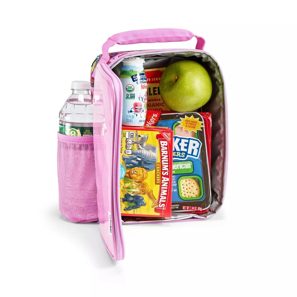 Lonchera Escolar Rosa con Stickers - Fit & Fresh