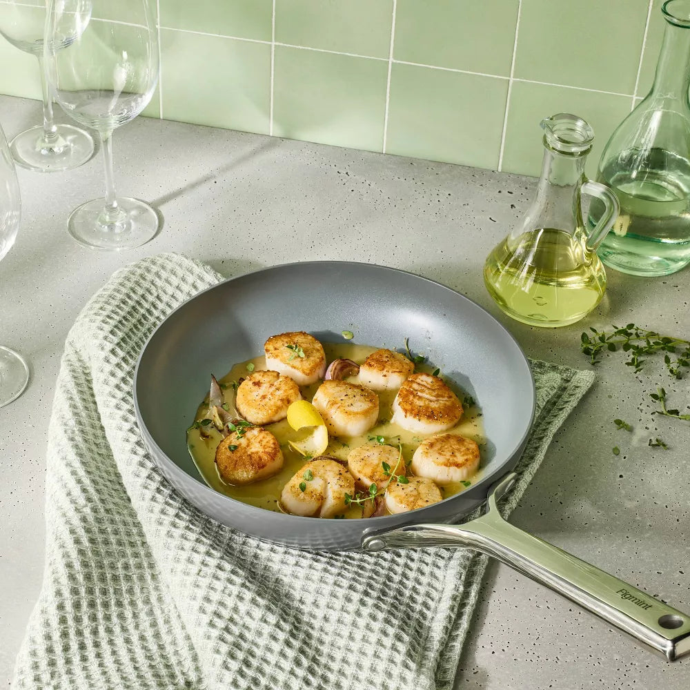 Sartén de Aluminio Antiadherente de 25cm con Revestimiento Cerámico - Figmint™ (Gris)