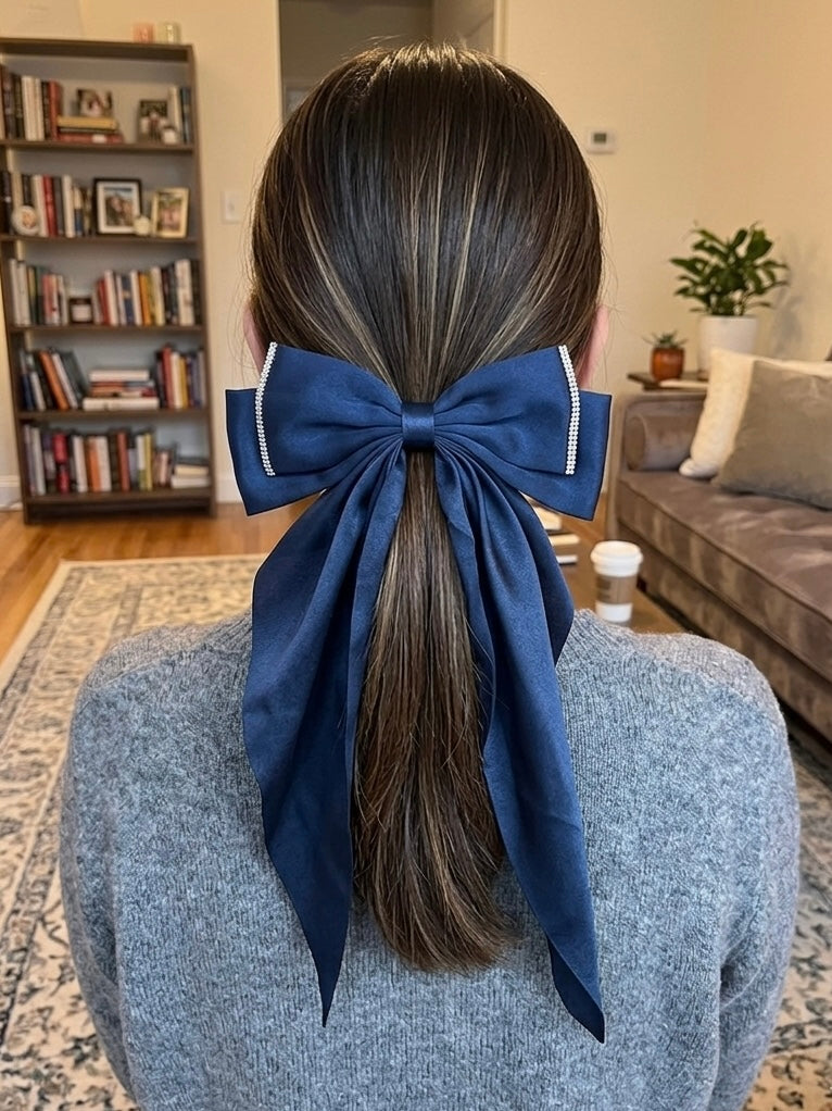 Lazo para Cabello Multiusos de Satén con Detalles en Brillitos
