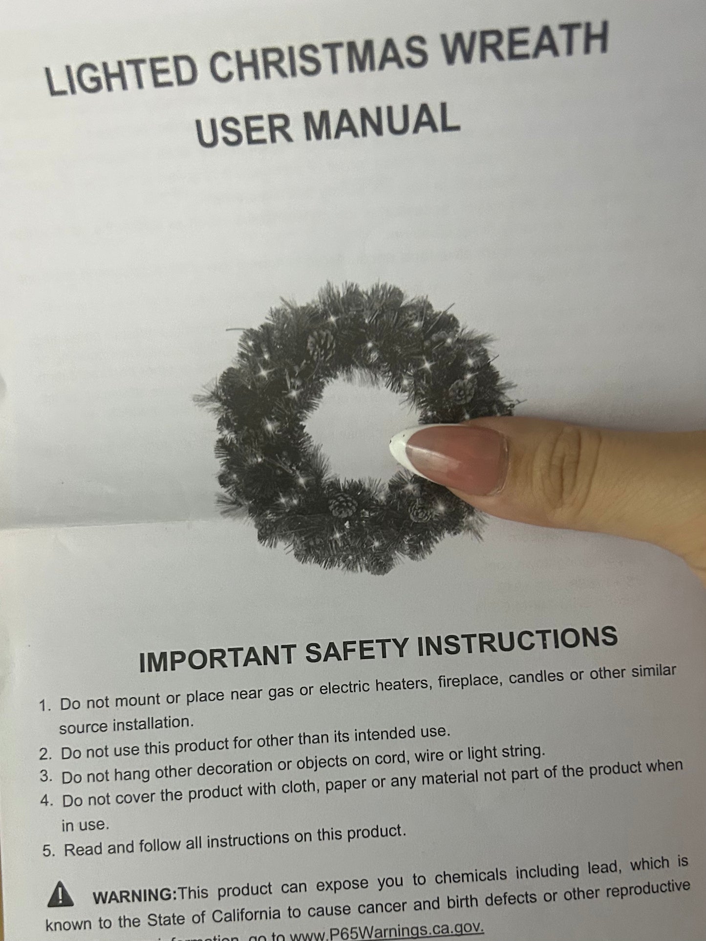 Corona navideña con Luces - Minetom