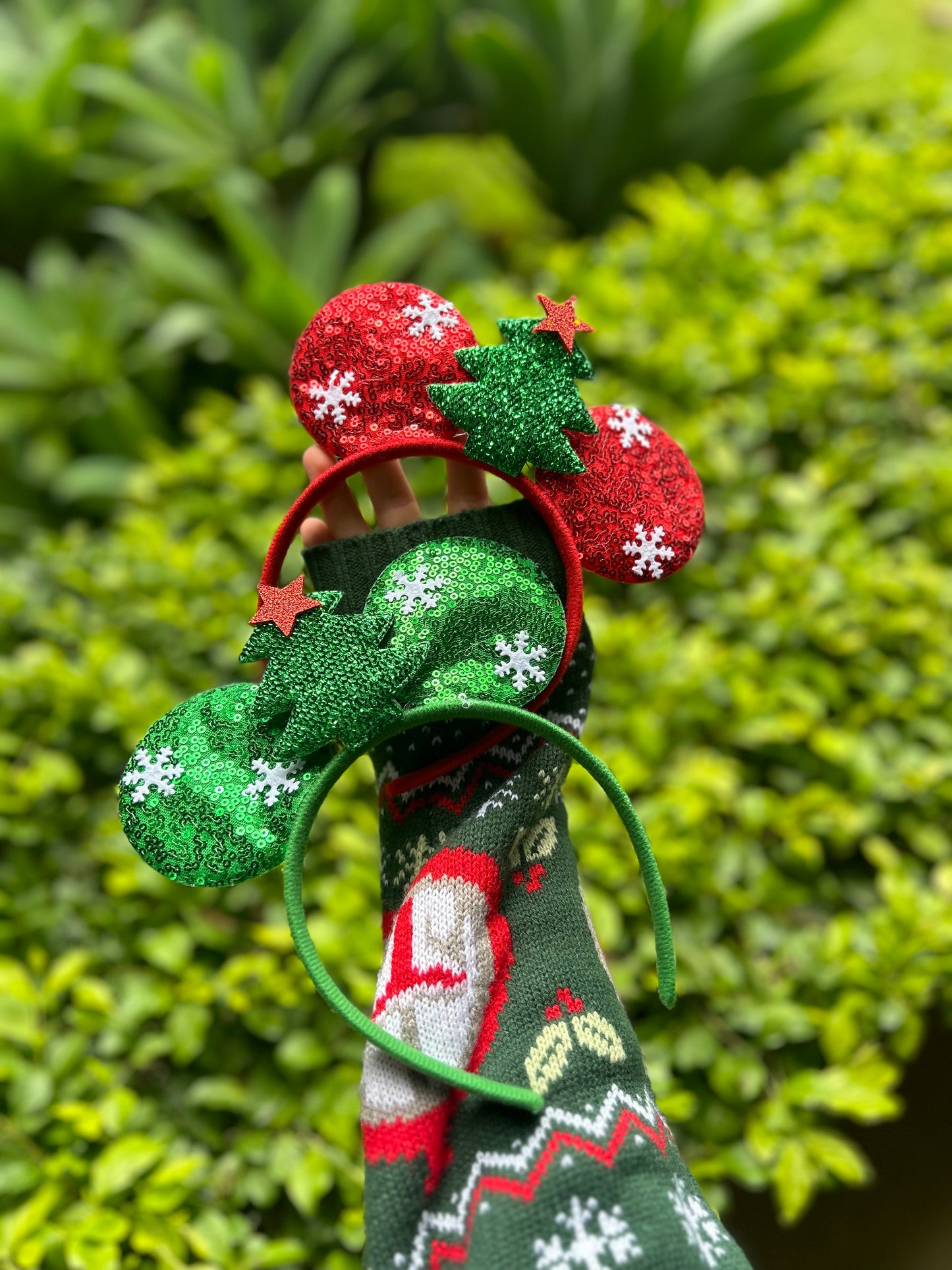 Diadema Navideña con Luz Orejas Minnie Mouse (Verde)
