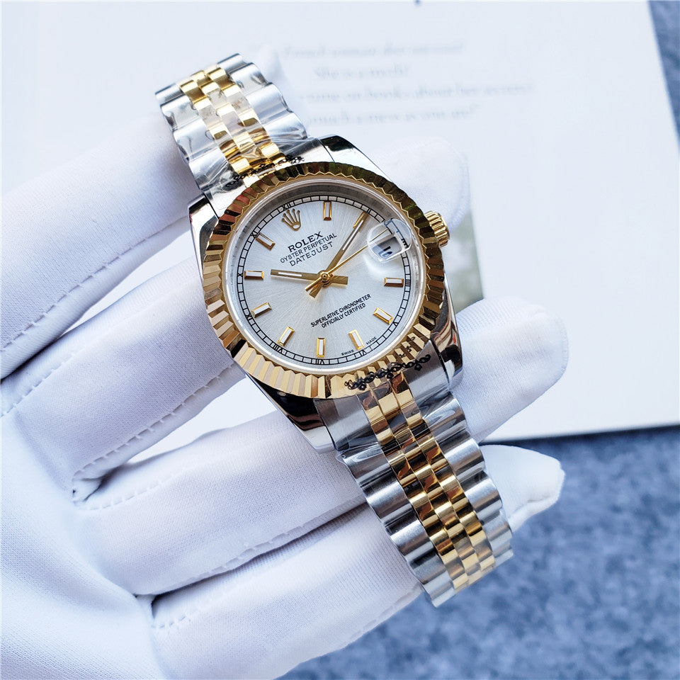 Reloj Alta Gama Datejust de Acero Inoxidable con Cristal de Zafiro