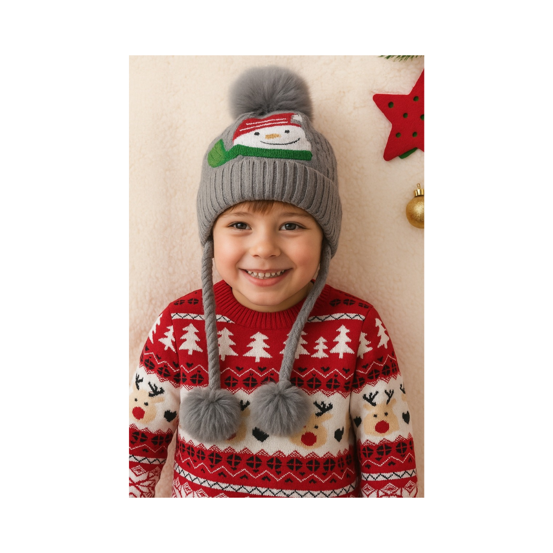 Gorro Infantil Lana - Muñeco de Nieve ✦ Bajo pedido