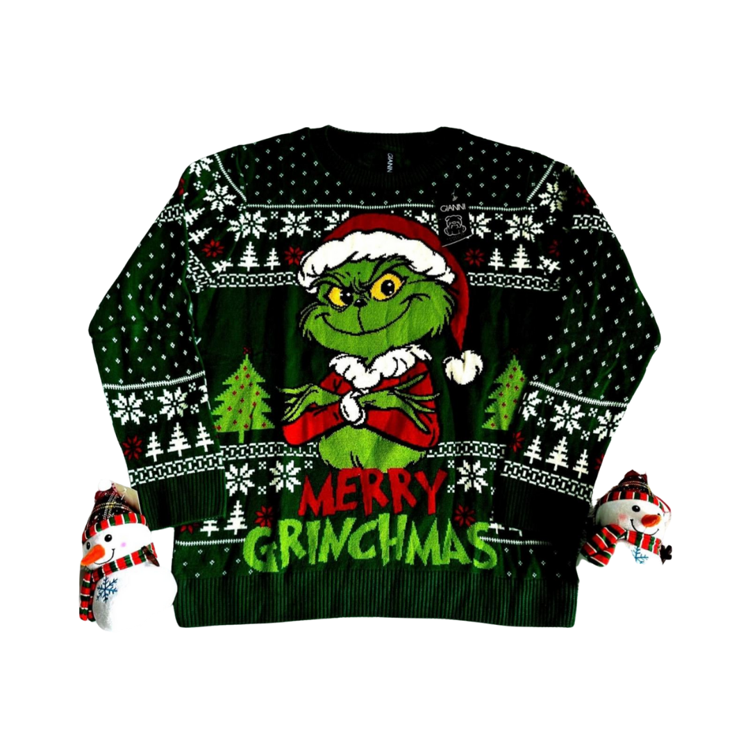 Abrigo Navideño, Ugly Sweater Adulto OO11 - Grinch ✦ Bajo pedido