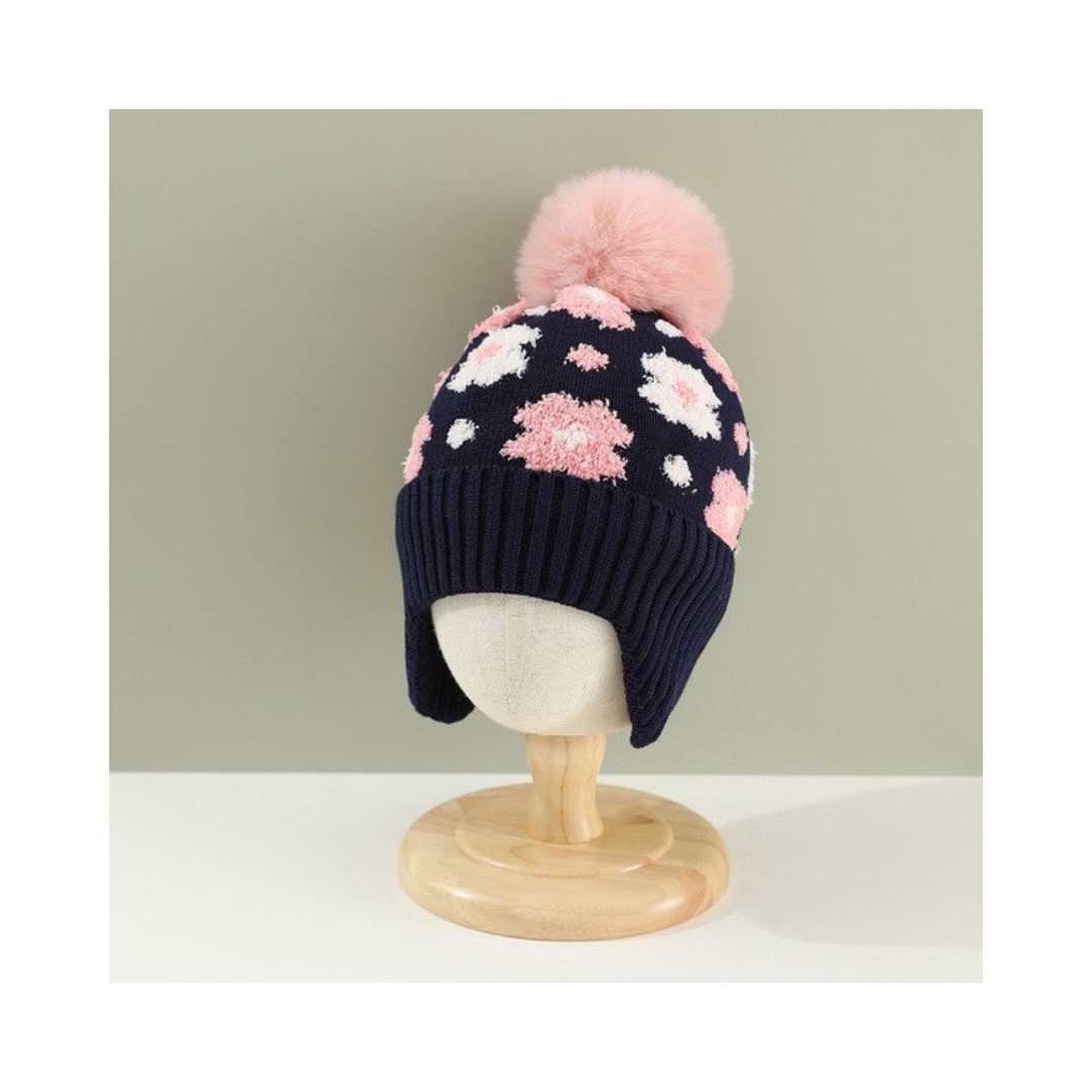 Gorro Infantil Lana Flores (3 Colores) ✦ Bajo pedido