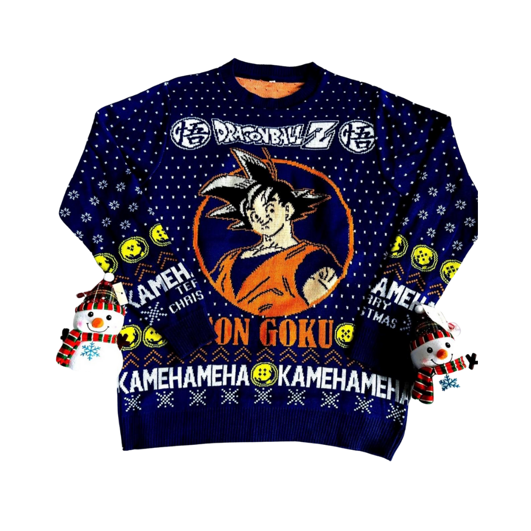 Abrigo Navideño, Ugly Sweater Adulto - Goku Dragon Ball Z ✦ Bajo pedido