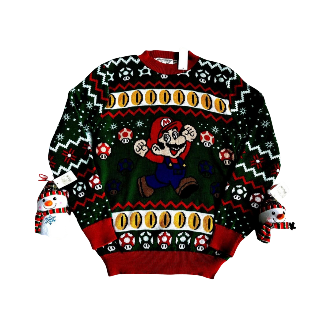 Abrigo Navideño, Ugly Sweater Adulto OO11 - Mario Bros ✦ Bajo pedido