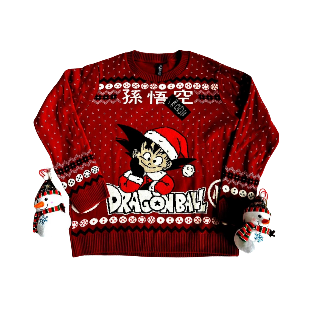 Abrigo Navideño, Ugly Sweater Adulto OO11 - Goku Dragon Ball Z ✦ Bajo pedido