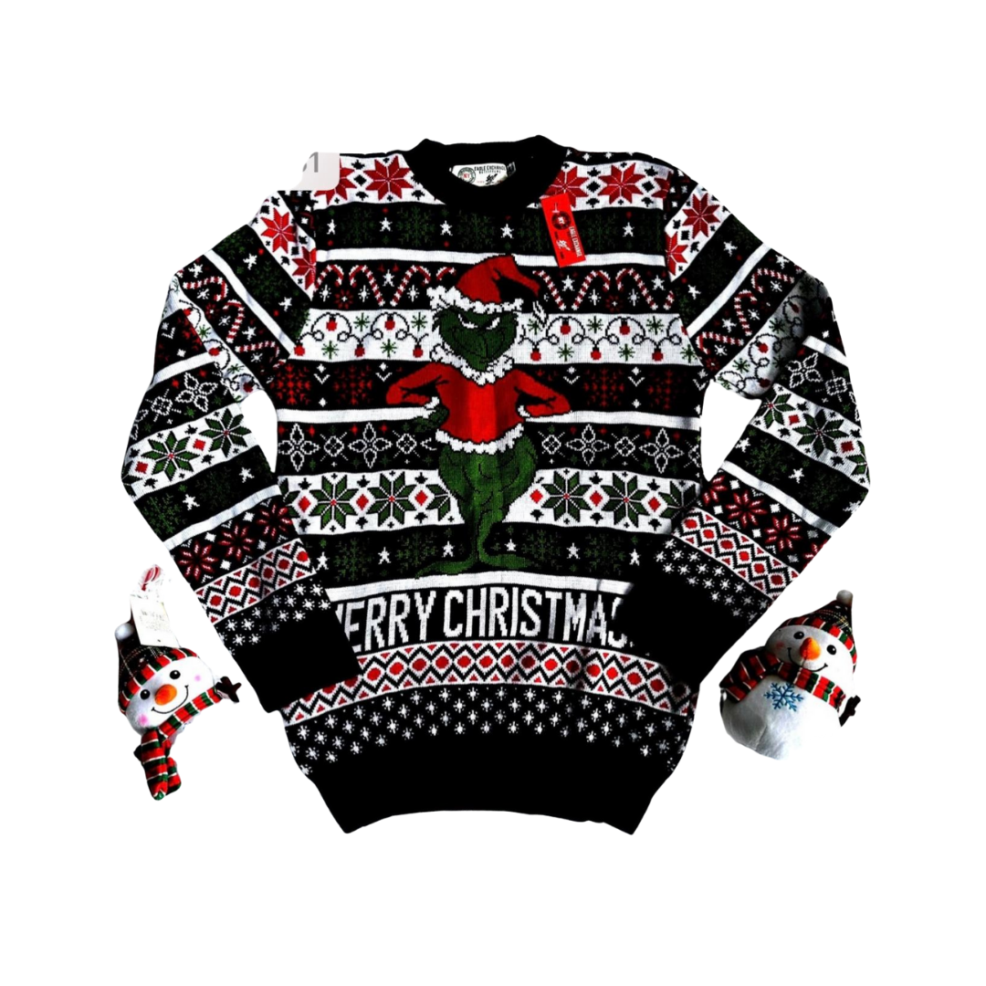 Abrigo Navideño, Ugly Sweater Adulto OO11 - Grinch ✦ Bajo pedido