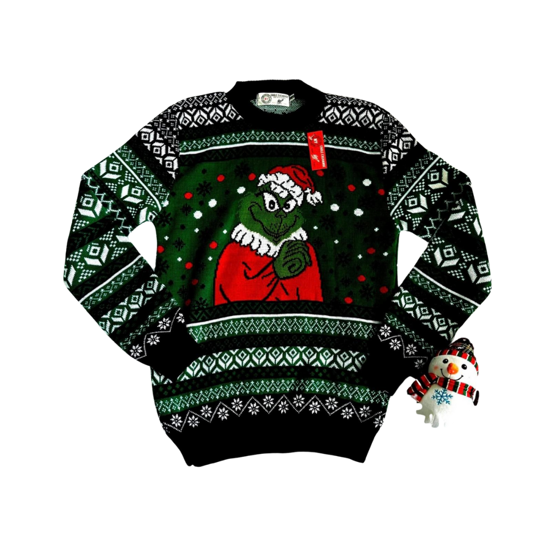 Abrigo Navideño, Ugly Sweater Adulto OO11 - Grinch ✦ Bajo pedido