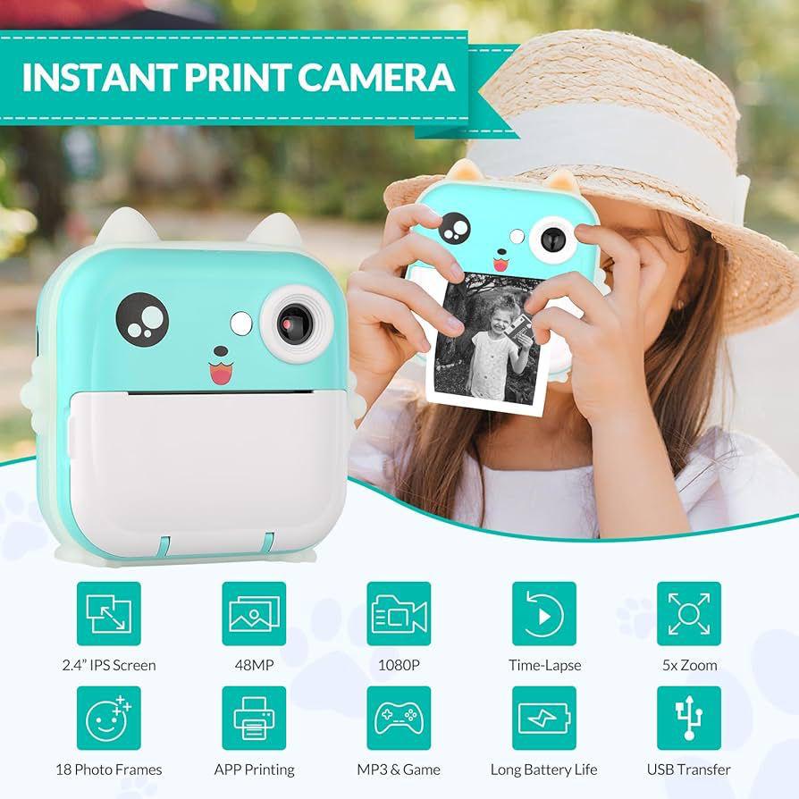 Cámara infantil con impresión instantánea y video HD *Bajo Pedido*