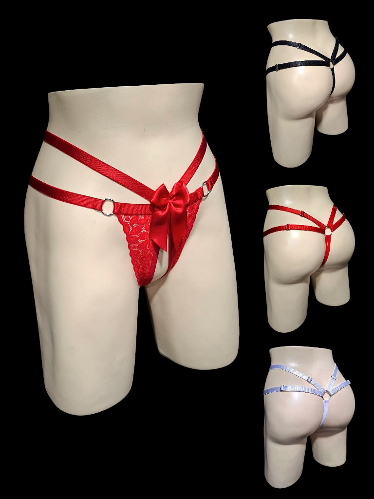 Panty Abierto (Unitalla) - Negro, Rojo ✦ Bajo pedido