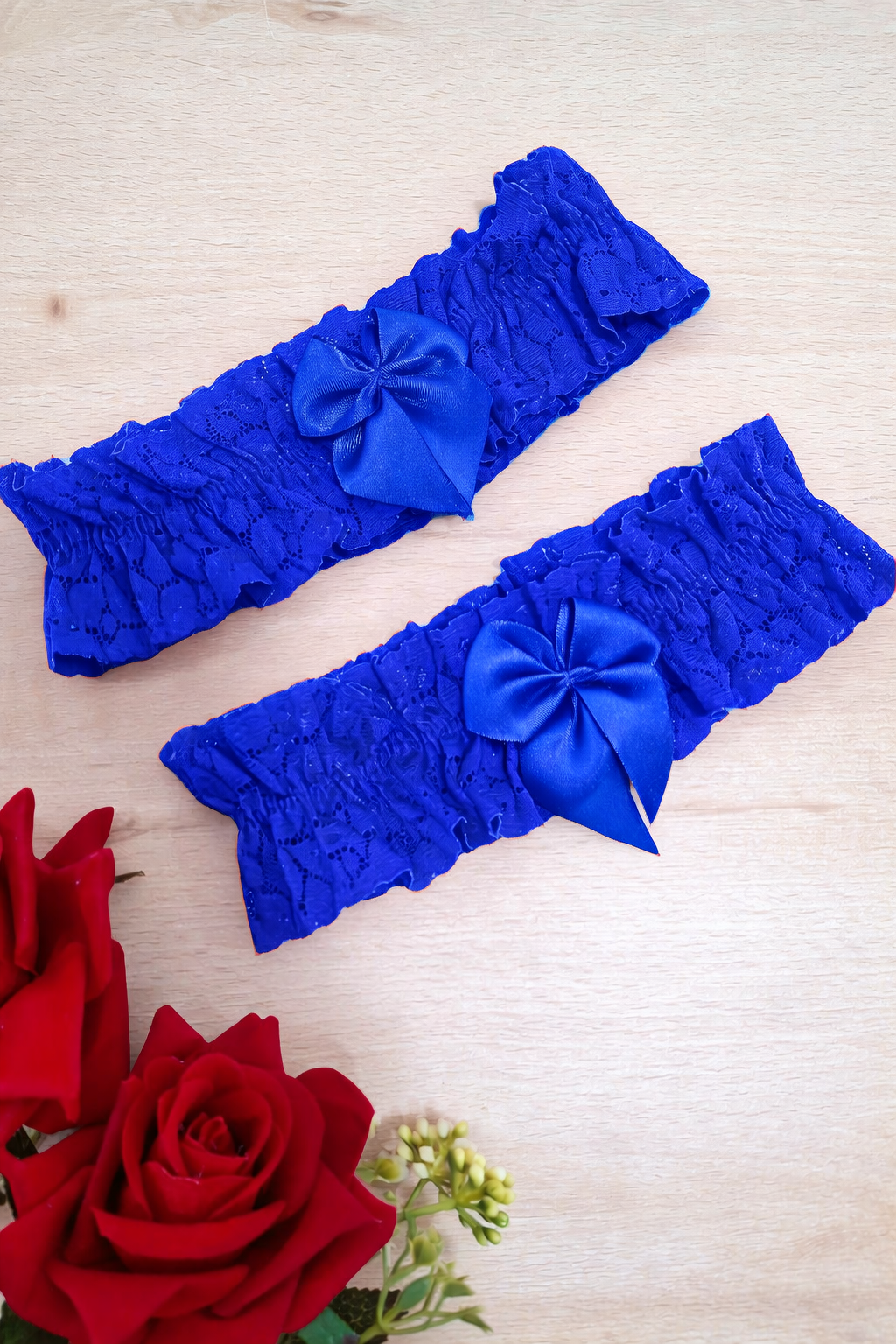 Ligas Crespas Lazo - Azul, Fuscia, Negro, Rojo, Vino (Unitalla S/M) ✦ Bajo pedido