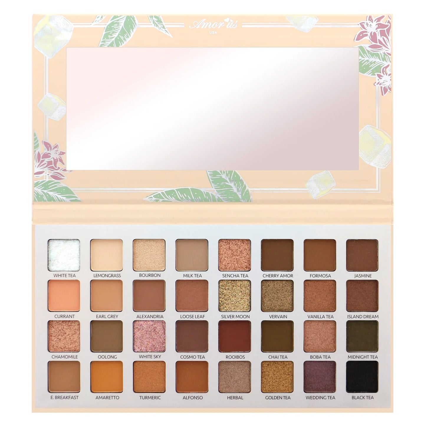 Tea Time Fantasy Paleta de 12 Sombras Compactas Neutras Matte, Satinadas y Glitter - AmorUs ✦ Bajo pedido