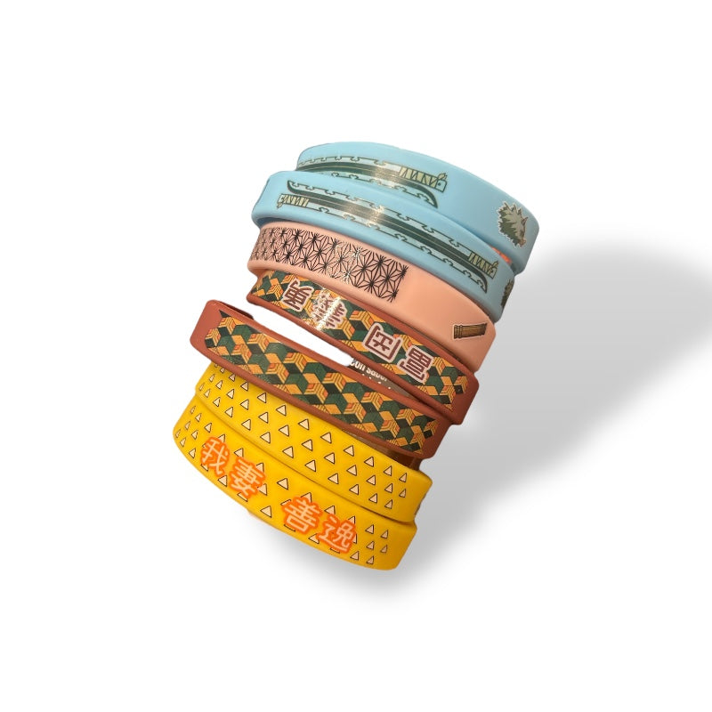 Set de 7 Pulseras de Silicona Ecológica Demon Slayer