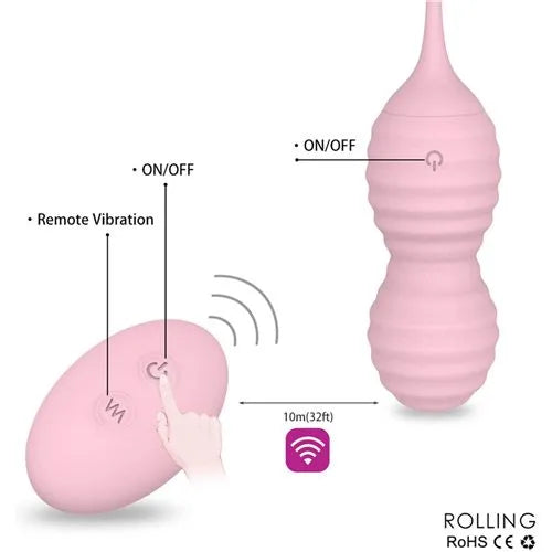 Rolling - Huevo Kegel Vibrador con Control Remoto, 9 Modos de Vibración (3 Colores) ✦ Bajo pedido