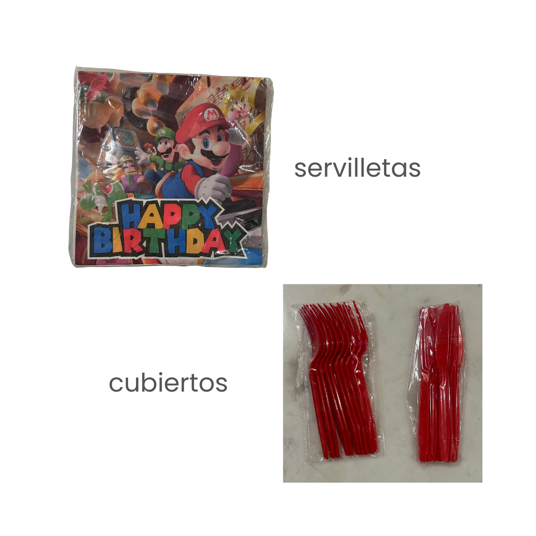Set de Decoración para Fiesta – Mario Bros (+50pcs)