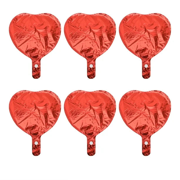Set de 50 Globos Metálicos para Helio de corazón (Rojo)