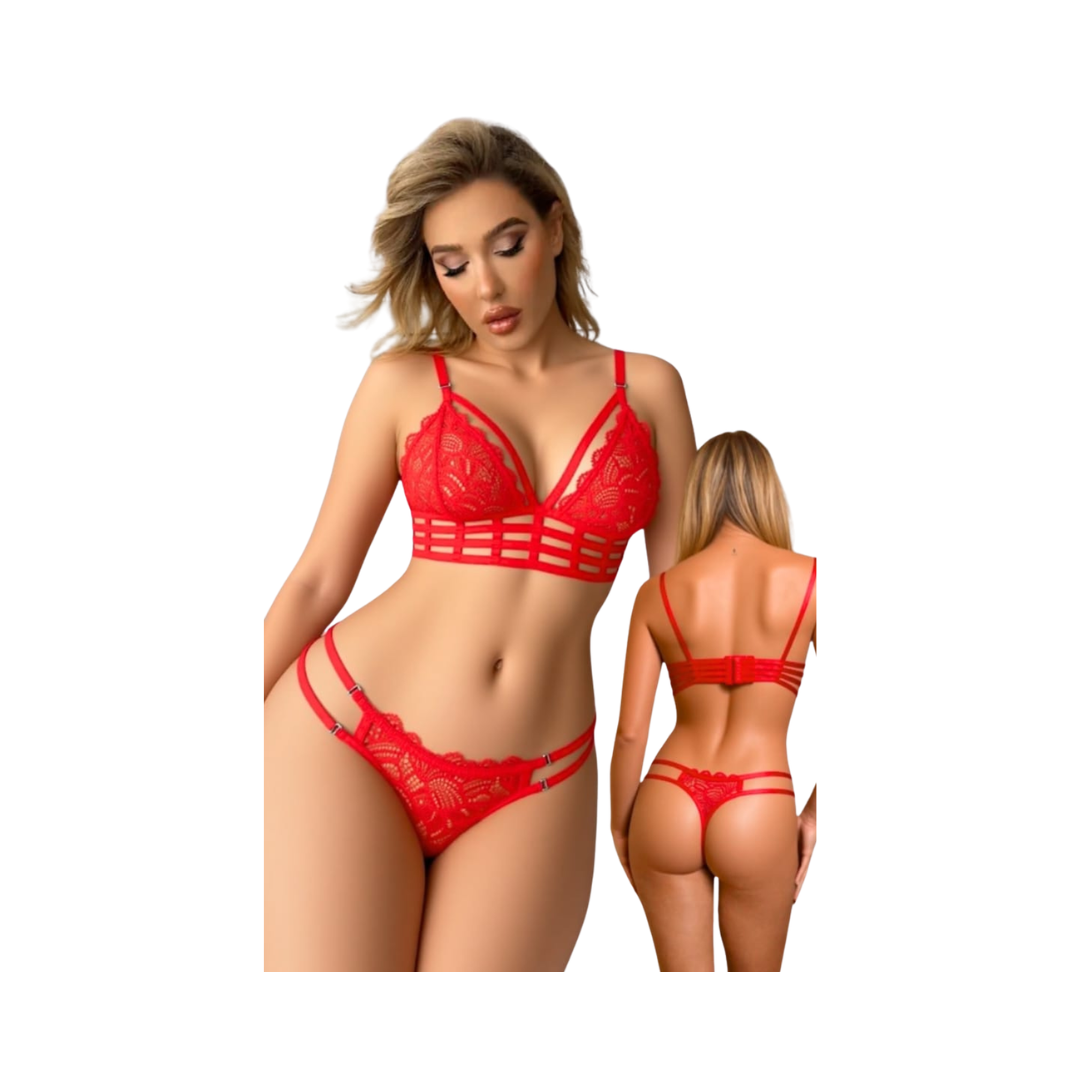 Set Lencería Rojo (Unitalla S/M) ✦ Bajo pedido