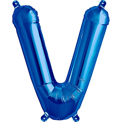 Globo Metálico Letra V 100cm (Azul)