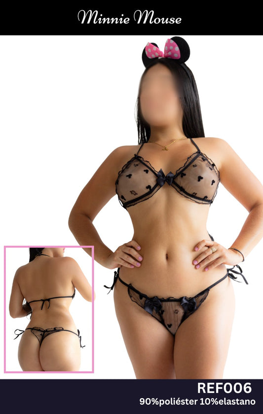 Set Lencería Minnie (Unitalla S/M) ✦ Bajo pedido